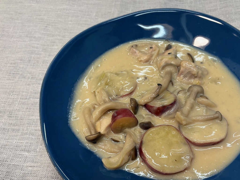 さつまいもの宗田節豆乳シチュー