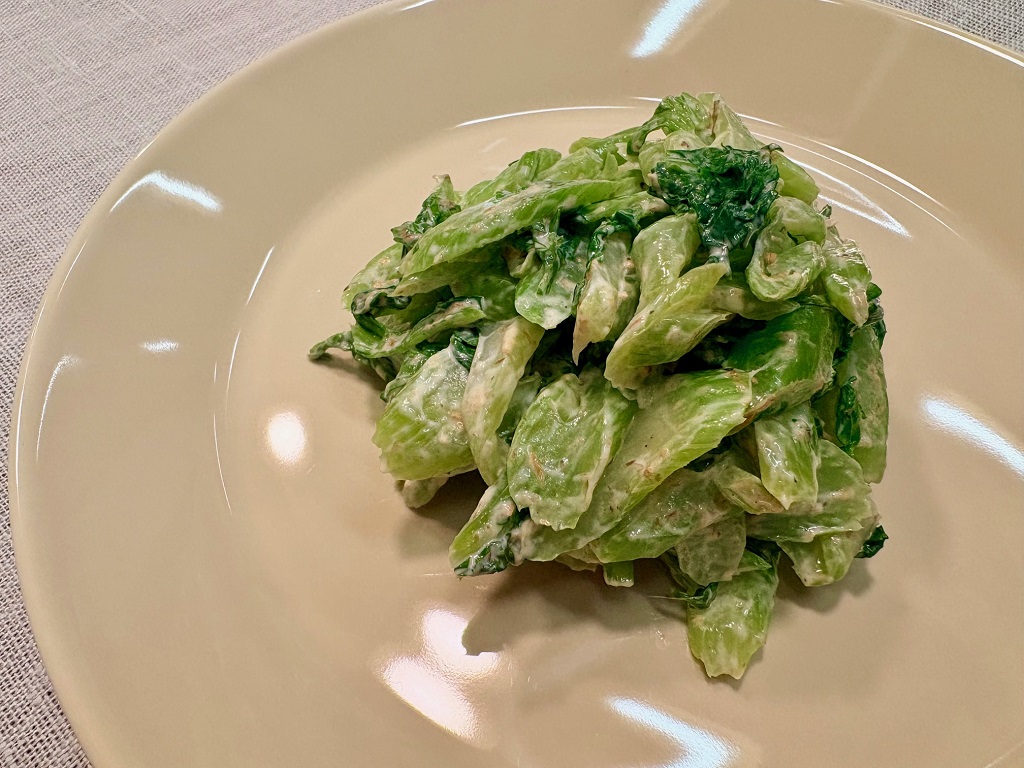 セロリの宗田節マヨ和え